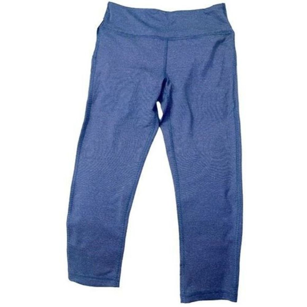 NEW Marika Sport Blue Space Dye & White Striped Capri Leggings — SZ XS 0-2  NWT‎